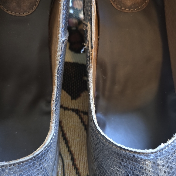 FREEBIRD Randi Reptile Snake Pewter Gray Heeled Leather Shoes - Size 10 NEW FIRM - Picture 15 of 15